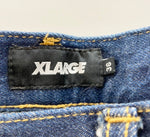 エクストララージ XLARGE EMBROIDERY GRAFFITI DENIM PANTS エンブロイダリー グラフィティ デニムパンツ ボトムス ジーンズ デニム 刺繍 ネイビー 36インチ 101MB-356