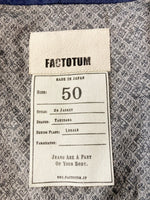 ファクトタム FACTOTUM テーラード ジャケット TAKISADA ネイビー系 Made in JAPAN サイズ50 ジャケット 無地 ネイビー 101MT-799