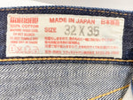 エヴィス EVISU 虎耳 戎  ペイント ドクロ 髑髏 デニムパンツ ジーンズ ジーパン インディゴ Made in JAPAN 日本製  デニム スカル ネイビー 32×35 101MB-325