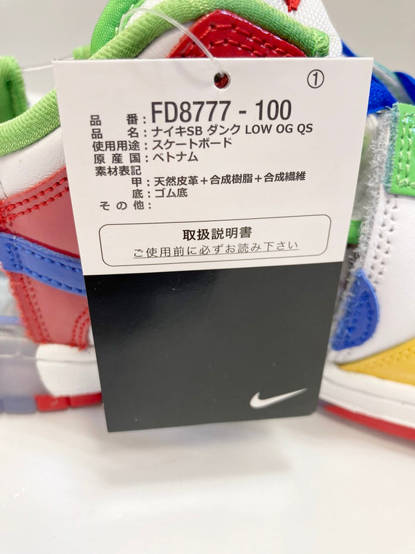 ナイキ NIKE SB DUNK LOW OG QS WHITE/HYPER ROYAL-MEAN GREEN Sandy Bodecker スケートボーディング ダンク ロー オリジナル マルチカラー系 透明 クリア シューズ FD8777-100 メンズ靴 スニーカー マルチカラー 28cm 101-shoes1153