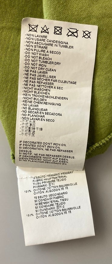 メゾン マルジェラ MAISON MARGIELA PRINTED T-SHIRT トップス Ｔシャツ 半袖 クルーネック カセットセープ プリント Made in ITALY グリーン系 サイズ48 Tシャツ プリント グリーン 101MT-702