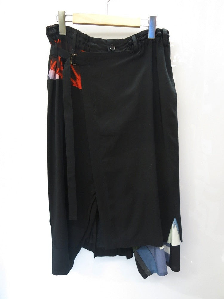 ヨウジ ヤマモト YOHJIYAMAMOTO Ground Y×EVANGELION REI AYANAMI Wrap Pants made in  JAPAN ボトム 黒 サイズ3 GX-P01-201-1-03 ボトムスその他 キャラクター ブラック 101MB-37