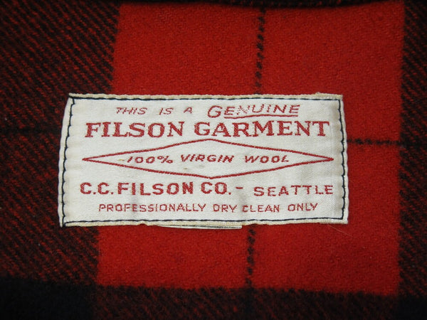 フィルソン FILSON C.C.FILSON チェック ウール ジャケット シャツジャケット 後期ひし形タグ 赤  ジャケット チェック レッド 101MT-206