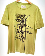 メゾン マルジェラ MAISON MARGIELA PRINTED T-SHIRT トップス Ｔシャツ 半袖 クルーネック カセットセープ プリント Made in ITALY グリーン系 サイズ48 Tシャツ プリント グリーン 101MT-702