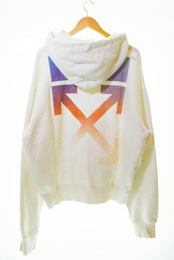 オフホワイト OFF WHITE 21AW DEGRADE ARROW OVER HOODIE バッグアロー プリント スウェット プルオーバー  OMBB037F21FLE005 パーカ プリント ホワイト LLサイズ 103MT-166