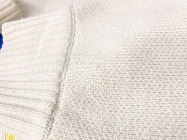 アーダーエラー ADERERROR Slice logo knitwear Ivory セーター トップス ニット 18FW 刺繍 ロゴ アイボリー系 サイズ3 セーター 刺繍 ホワイト 101MT-857