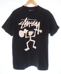 ステューシー STUSSY シャドウマン プリントTシャツ ロゴプリント 黒 トップス 半袖 Tシャツ プリント ブラック Mサイズ 101MT-863