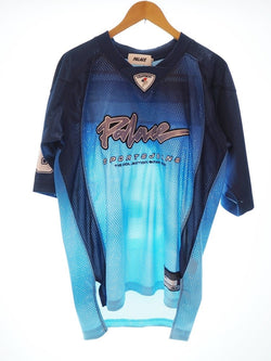 パレス PALACE Airtex Roundhouse To The Face T-shirt skateboard スケートボード メッシュ 半袖 青 刺繍 ロゴ Tシャツ グラデーション ブルー Mサイズ 101MT-41