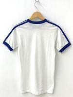アディダス adidas 80s クルーネック トレフォイル ロゴ 3ライン Tee USA製 Tシャツ ワンポイント ホワイト Sサイズ 201MT-827