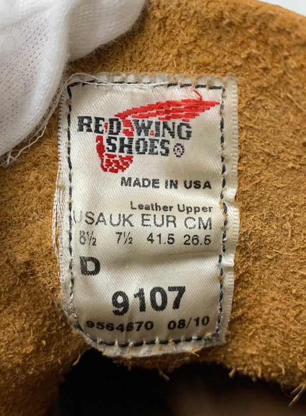 レッドウィング RED WING Heritage Work 6" Round Toe Boot ワークブーツ USA製 Dワイズ 9107 メンズ靴 ブーツ その他 ロゴ ベージュ 201-shoes328