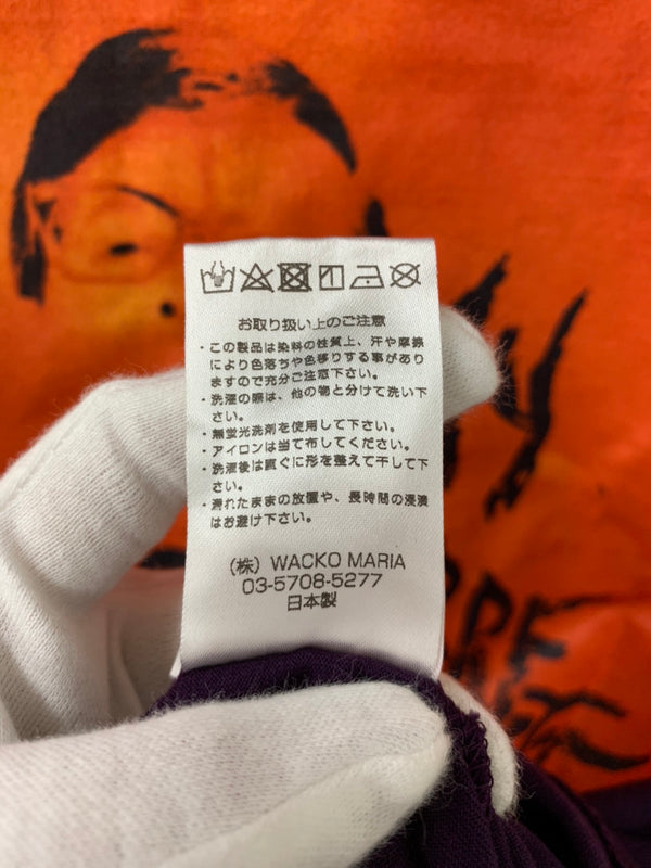 ワコマリア WACKO MARIA FANIA RECORDS COLOR T-SHIR Tee クルーネック Tシャツ プリント パープル Mサイズ 201MT-837