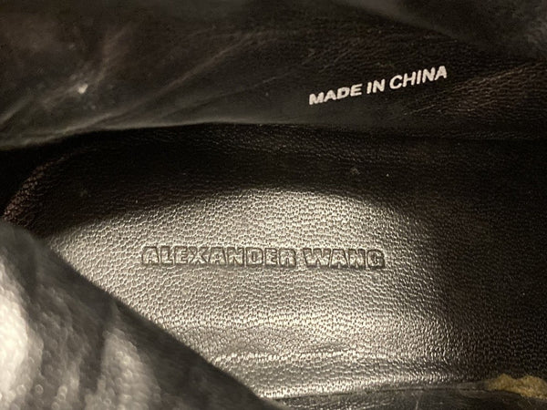 アレキサンダーワン ALEXANDERWANG Alexander Wang ベルト ブーツ ポインテッドトゥ フラット クロコダイル柄 ジップ ブラック 黒   レディース靴 ブーツ エンジニア ブラック 101-shoes334