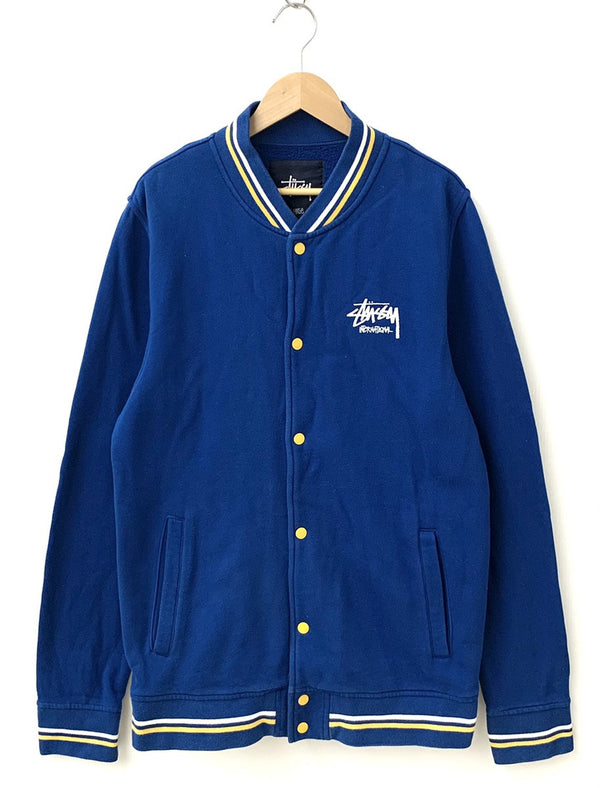 ステューシー STUSSY ブルゾン トラックジャケット スウェット ロゴ ジャケット プリント ブルー LLサイズ 201MT-751