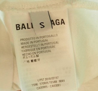 バレンシアガ BALENCIAGA オーバーサイズ 半袖カットソー バックロゴ 白 Tシャツ 刺繍 ホワイト Sサイズ 101MT-214