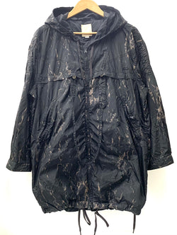 ディーゼル DIESEL ナイロンパーカー オーバーサイズ 総柄 ジャケット ロゴ ブラック XXSサイズ 201MT-1869