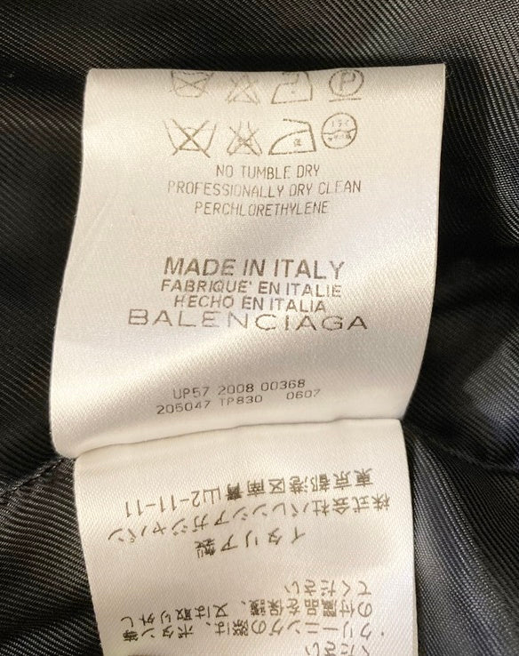 バレンシアガ BALENCIAGA メルトン フーデットコート ダッフルコート ウール ネイビー系 紺 ボタン イタリア製 Made in ITALY 205047 TP830 サイズ50 ジャケット 無地 ネイビー 101MT-1104