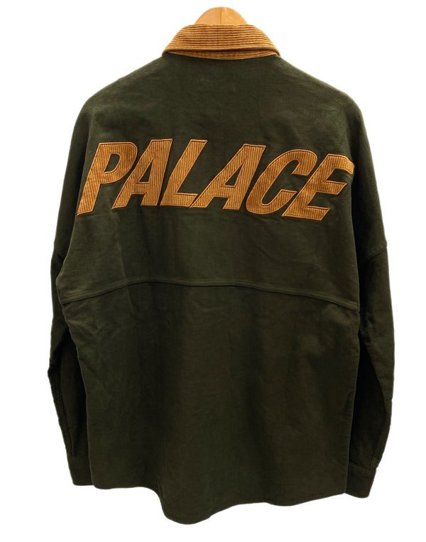 パレス PALACE Moleskine Shirt 21AW モールスキン シャツ 長袖シャツ ロゴ カーキ Lサイズ 101MT-1984