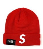【中古】シュプリーム SUPREME ニューエラ NEW ERA S Logo Beanie 17AW Sロゴ ビーニー 帽子 メンズ帽子 ニット帽 刺繍 レッド 201goods-141