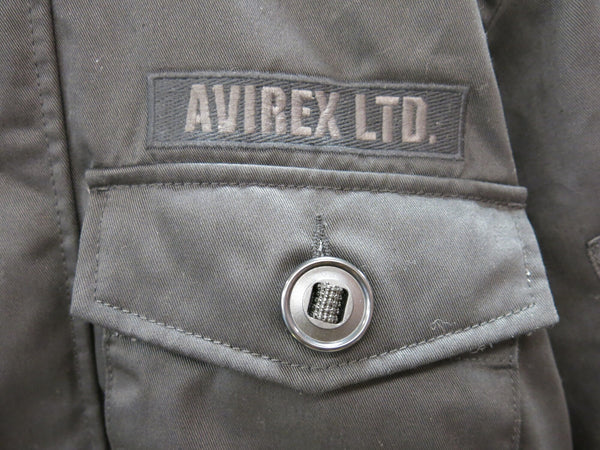 アビレックス AVIREX アヴィレックス ブルゾン ジャケット Jacket フード付き 中綿 ミリタリージャケット タグ付き  6102231 ジャケット ロゴ ブラック Lサイズ 101MT-75