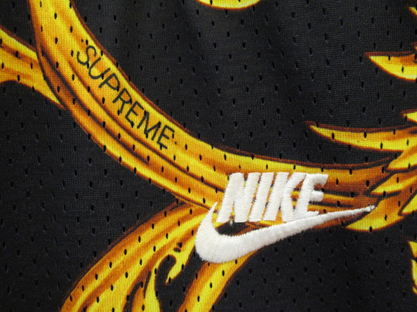Supreme シュプリーム × NIKE ナイキ Basketball Shorts バスケットボール ショーツ ハーフパンツ メッシュ ジャージ 総柄 ブラック サイズXL メンズ (BT-214)