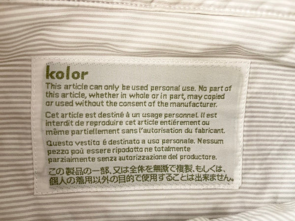 カラー kolor 長袖 シャツ トップス コットンシャツ ストライプ ドレスシャツ Made in JAPAN サイズ2 グレー系 9WCM-B01109 長袖シャツ ストライプ 101MT-810