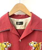 グッドロッキン Good Rockin ボウリングシャツ 刺繍 バーガンディー 半袖シャツ 刺繍 レッド Mサイズ 201MT-1529