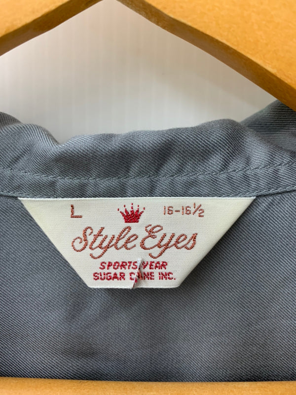 スタイルアイズ STYLE EYES ボウリングシャツ 東洋エンタープライズ SE31284 半袖シャツ 刺繍 グレー Lサイズ 201MT-942