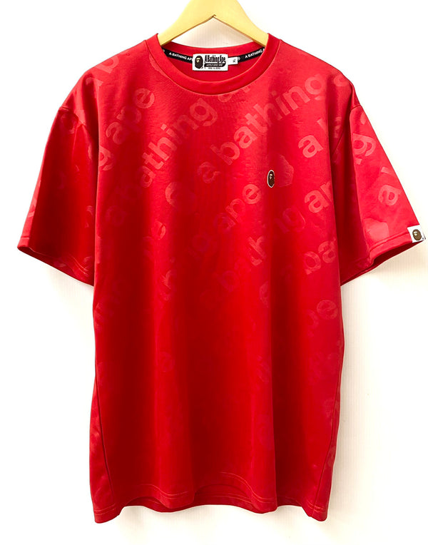 ア ベイシング エイプ A BATHING APE  BAPE WGM JERSEY TEE Tシャツ ロゴ レッド LLサイズ 201MT-1656