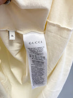 グッチ GUCCI 1921-025 9307 Mod. 334 LOGO Cream バックプリントTシャツ ロゴ クルーネック 半袖カットソー  クリーム系カラー XL Tシャツ 無地 LLサイズ 101MT-1829