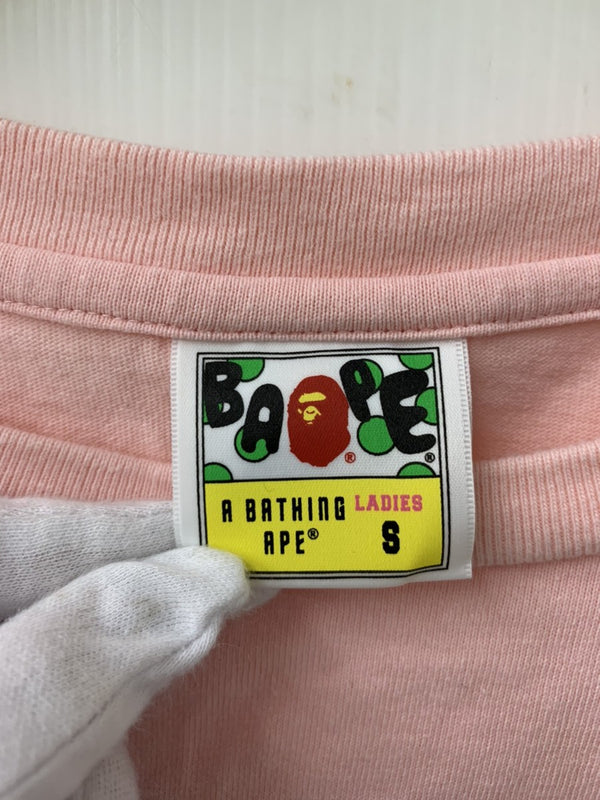 アベイシングエイプ A BATHING APE ビッグロゴ BIG LOGO Tee Tシャツ ロゴ ピンク Sサイズ 201LT-96