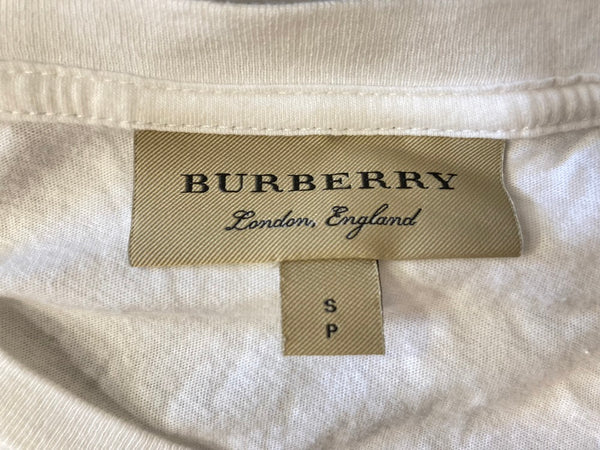 バーバリー Burberry トップス プルオーバー 半袖 Tシャツ プリント ホワイト 白 Tシャツ プリント ホワイト Sサイズ 101MT-718