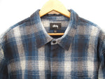STUSSY ステューシー Alton Plaid Shirt 長袖 シャツ ネルシャツ オンブレチェック ブルー 青 綿100％ サイズL メンズ 1110022 (TP-790)
