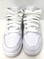 ナイキ NIKE AIR JORDAN 1 MID BG WHITE/PURE PLATINUM-WHITE 18SP-I 554725-104 レディース靴 スニーカー ロゴ ホワイト 23cm 201-shoes483