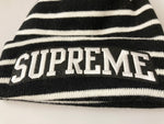 シュプリーム SUPREME Team Stripe Beanie ビーニー ニット 帽子 ボーダー 刺繍ロゴ ブラック系 黒 帽子 メンズ帽子 ニット帽 ロゴ ブラック 101hat-46