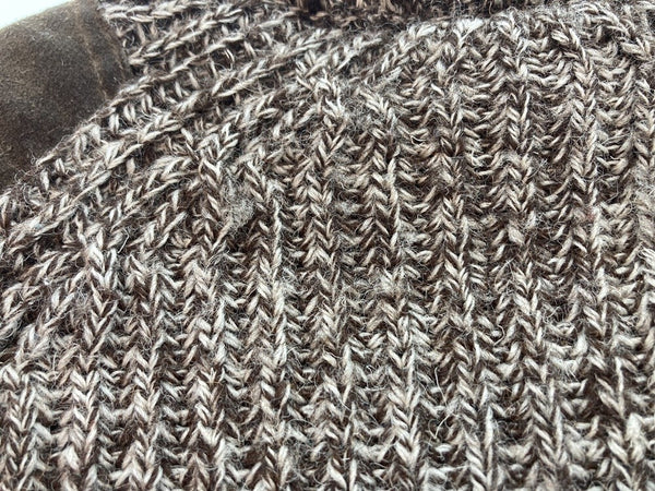 ブラックシープ Black Sheep Black Sheep Wool 毛100% Knit Sweater ニット・セーター ブラウン プルオーバーニット 肘パッチ セーター 無地 ブラウン Mサイズ 101MT-275