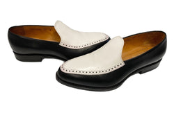 ジーロッドソン G.RODSON MONTEREY モントレー ヴァンプシューズ スリッポン 白 黒 メンズ靴 ローファー ホワイト サイズ 8 101-shoes1433