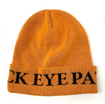 【中古】ブラックアイパッチ Black eye patch ニットキャップ ビーニー 帽子 メンズ帽子 ニット帽 ロゴ オレンジ 201goods-155