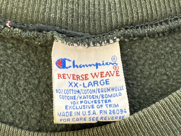 チャンピオン Champion 90S REVERSEWEAVE 90年代 プルオーバー スウェット 緑 グリーン 刺繍 ロゴ made in USA スウェット ロゴ グリーン 3Lサイズ 101MT-473