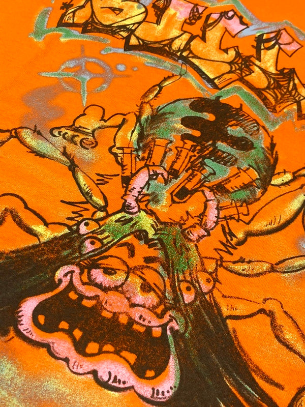 レディメイド READYMADE × BILLIE EILISH bury a friend T-SHIRT 半袖 オレンジ系 RE-BI-OR-00-00-01 RM-H01-0000-084 Tシャツ プリント オレンジ Lサイズ 101MT-1601