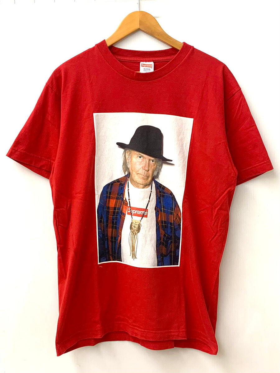 シュプリーム SUPREME 15ss ニール・ヤング フォト Neil Young Photo Tee USA製 Tシャツ ロゴ レッド Lサイズ  201MT-1751