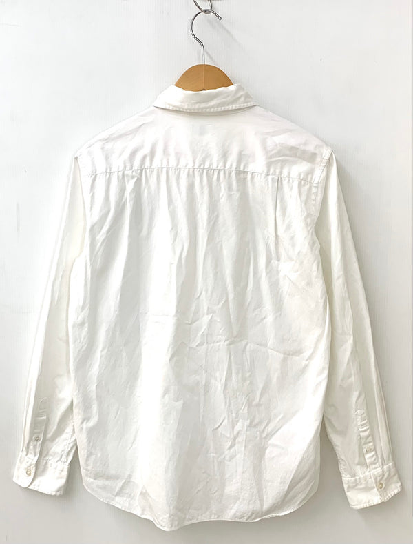 ワコマリア WACKO MARIA コットンシャツ 日本製 09AW-SHI-16 長袖シャツ ロゴ ホワイト Lサイズ 201MT-1295
