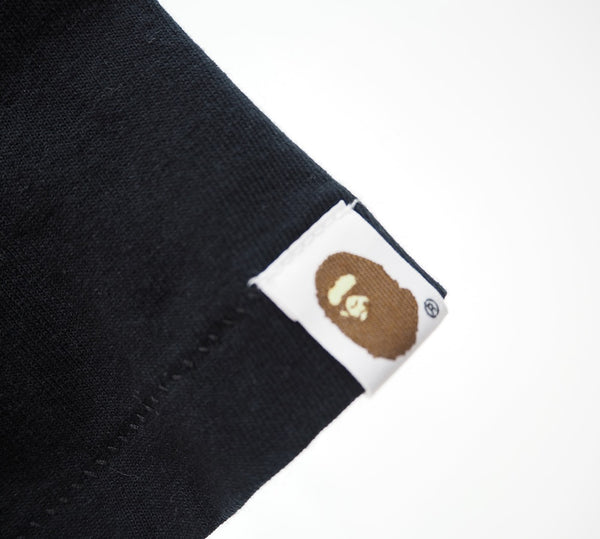 ア ベイシング エイプ A BATHING APE BAPE ロゴプリントＴシャツ 半袖 半袖カットソー メンズ トップス 黒 Tシャツ ワンポイント ブラック Lサイズ 101MT-713