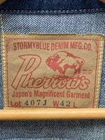 フェローズ PHERROW'S 2nd TYPE セカンドタイプ デニムジャケット 407J ジャケット ロゴ ネイビー 42サイズ 201MT-1903