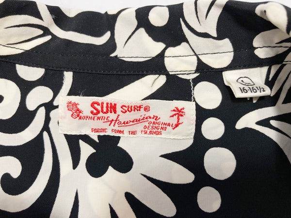 サンサーフ SUN SURF RAYON HAWAIIAN SHIRT “HAWAIIAN SKULL BORDER 黒 半袖 アロハシャツ Made in Japan SS38806 半袖シャツ 総柄 ブラック Lサイズ 101MT-1817
