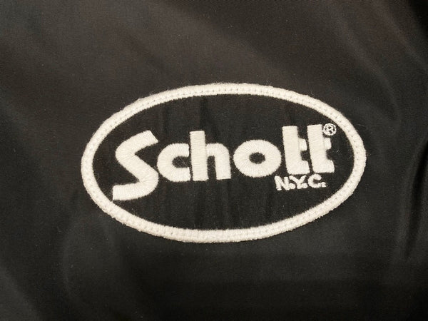 ショット SCHOTT Schott シングル ライダースジャケット ポリエステル ライン ジャケット 刺繍ロゴ ブラック系 黒  3112085 XL ジャケット ロゴ ブラック LLサイズ 101MT-1722