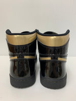 ナイキ NIKE エア ジョーダン 1 レトロ ハイ オリジナル AIR JORDAN 1 RETRO HIGH OG BLACK/METALLIC GOLD-BLACK 555088-032 メンズ靴 スニーカー ロゴ ブラック 201-shoes314