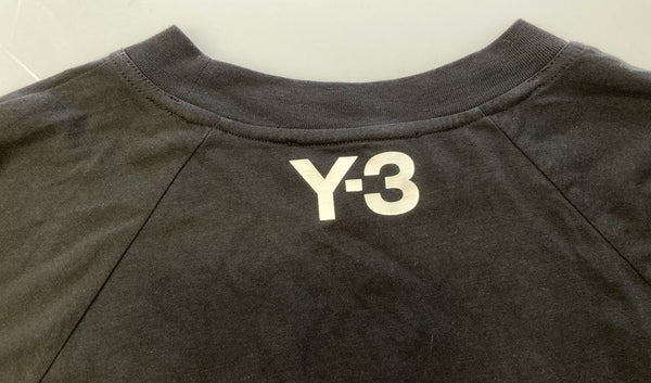 ヨウジ ヤマモト YOHJIYAMAMOTO Y-3 adidas /YOHJI YAMAMOTO ワイスリー コラボ Tシャツ トップス ブラック 黒 プリント プルオーバー 英字 ロゴ Tシャツ プリント ブラック Lサイズ 101MT-520