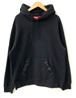 シュプリーム SUPREME フードロゴ オーバーサイズ  パーカ ロゴ ブラック LLサイズ 201MT-1518