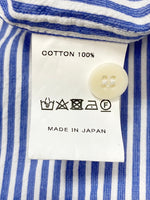 フーワット whowhat 5XL SHIRTS LONG LENGTH 青 長袖 Made in JAPAN 日本製 長袖シャツ ストライプ ブルー 101MT-2025