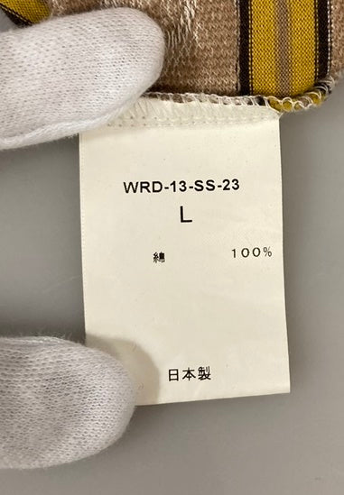 ウィアード WEIRDO コットンカーディガン トップス 羽織 日本製 WRD-13-SS-23 カーディガン 総柄 ベージュ Lサイズ 101MT-1192